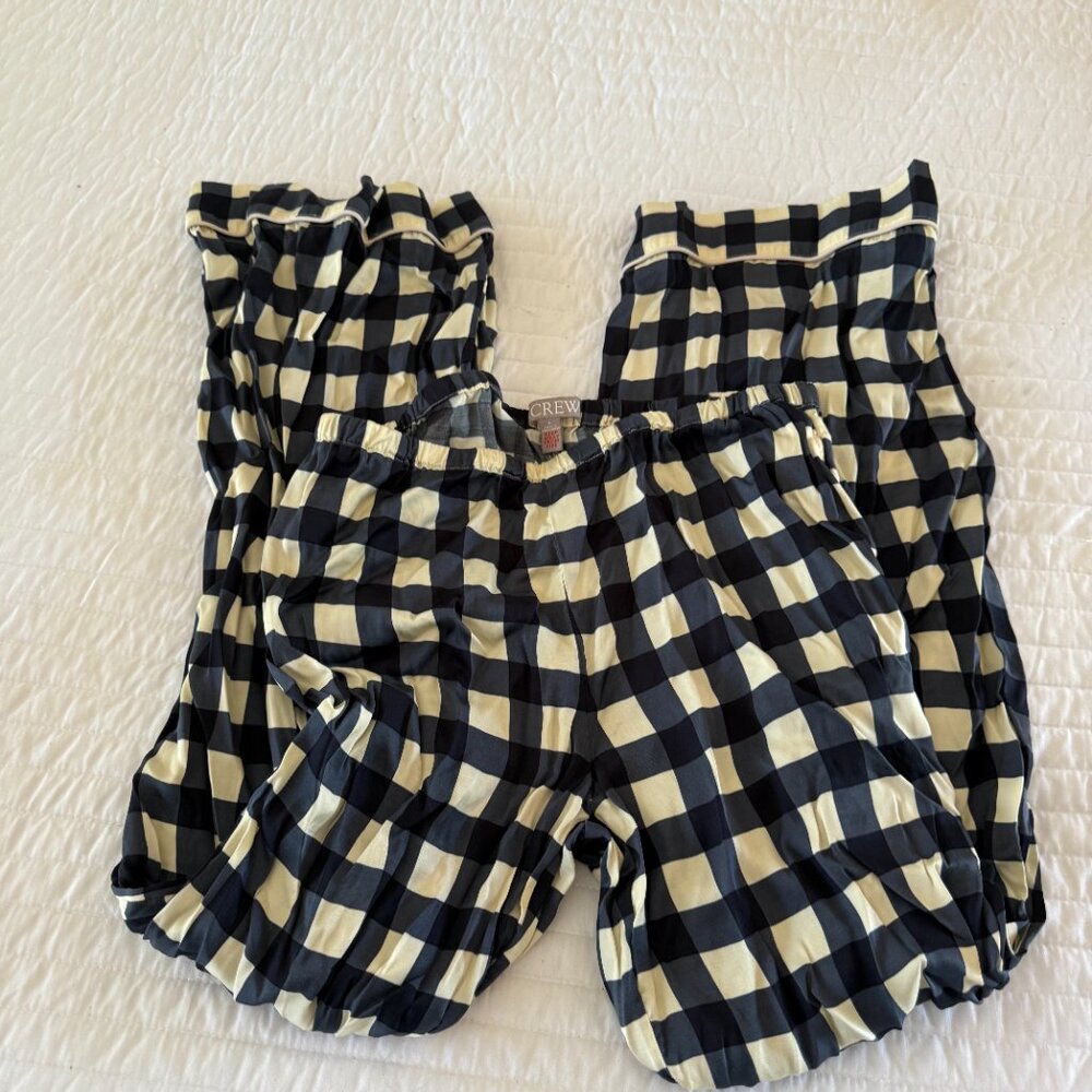 JCrew Soft Shine pajama pant set in gingham, size S - Picture 5 of 6